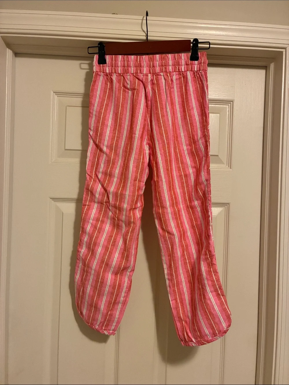 GAP Coral and White Striped Kids Pants